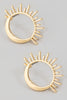 Sunburst Half Moon Stud Earrings in Gold