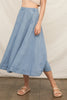 Denim Groove Midi Skirt