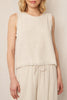 Oat & Button Sleeveless Top