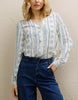 Serenity Long Sleeve Cotton Print Blouse Button Up Version