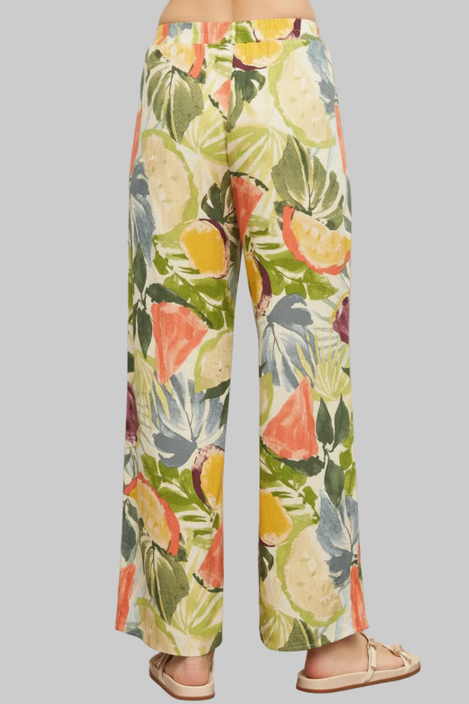 Tropical Market Wide Leg Pants