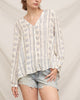 Serenity Long Sleeve Cotton Print Blouse Button Up Version