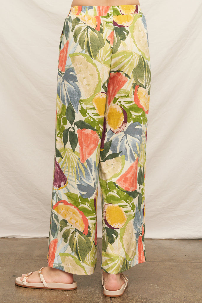 Tropical Pop Elastic Waist Pant