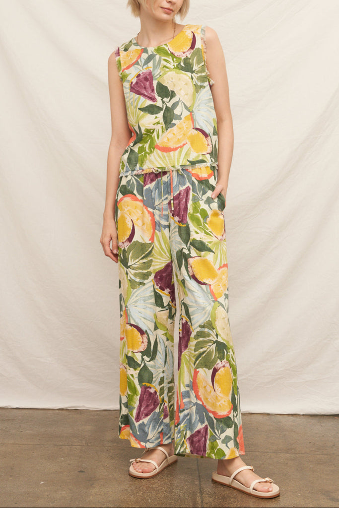 Tropical Pop Elastic Waist Pant