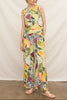 Tropical Pop Elastic Waist Pant
