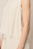 Oat & Button Sleeveless Top