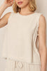 Oat & Button Sleeveless Top