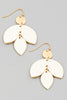 Wooden Boho Petals Earrings In Ivory