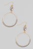 Grey Crystal Beaded Hoop Earrings in Gold