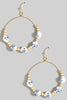 Marble and Gold beaded Drop Earrings