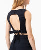Lola Crop Linen Open Tie-Back Vest