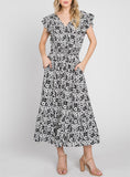 Daisy Chrome Floral Print Midi Dress
