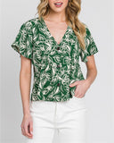 Island Oasis Printed Blouse in Green