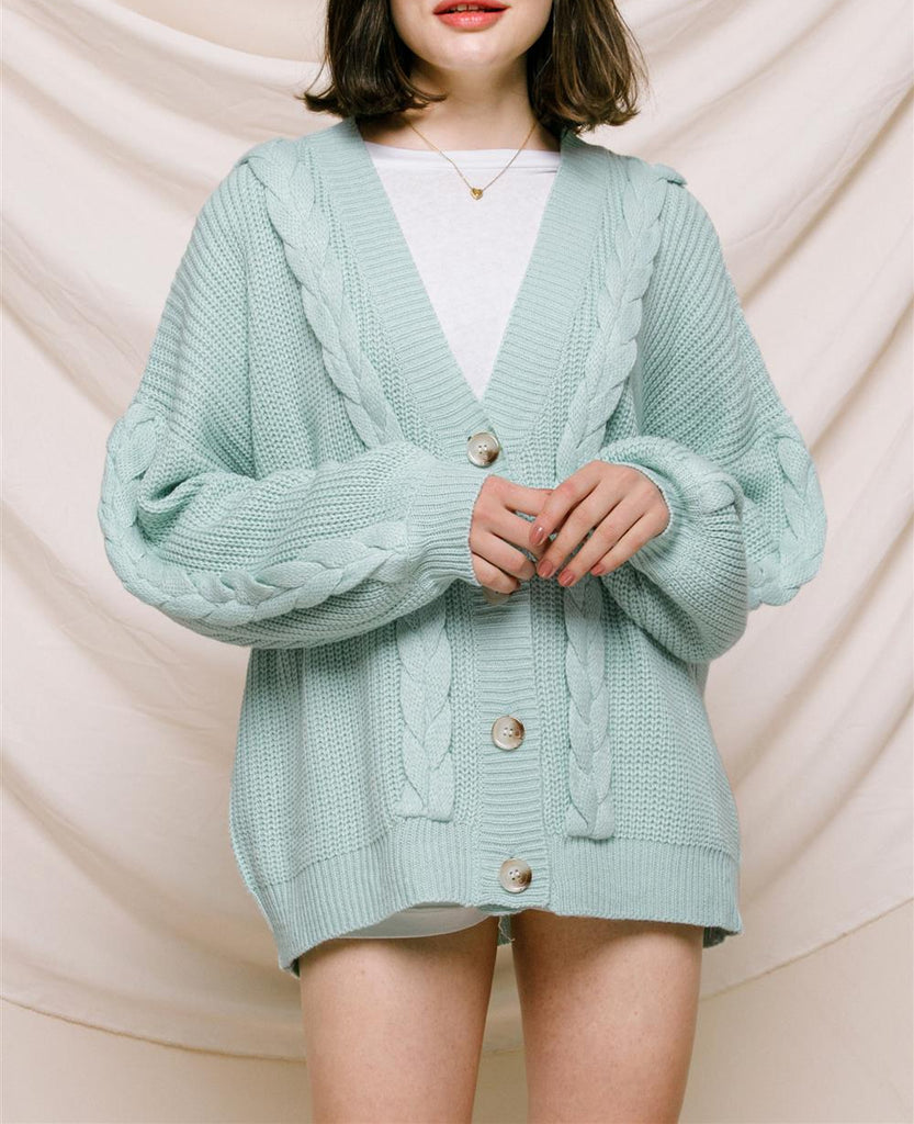 Annalise Oversized Cable Knit Cardigan (Various Colors)