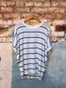 Striped Dolman Knit Short Sleeve Tee (Assorted Colors)
