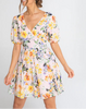 Pink Le Fleur Puff Short Sleeve Mini Dress