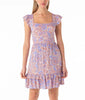 Lilac Dew Sleeveless Paisley Print Ruffle Mini Dress