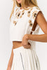 Esmerina Self Tie Embroidered Top and Skirt Set