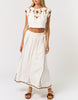 Esmerina Self Tie Embroidered Top and Skirt Set