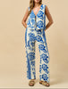 Floral Tides Tie Top and Pant Set