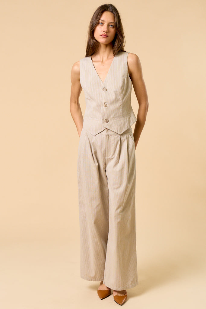 Power Duo Button Down Vest and Pant Set