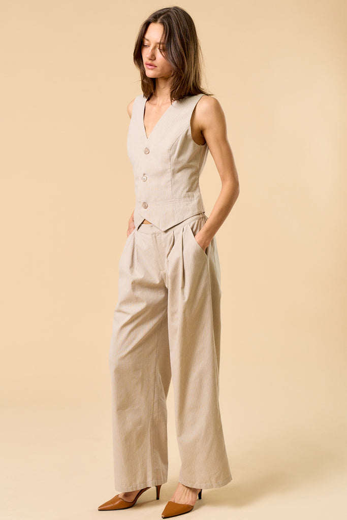 Power Duo Button Down Vest and Pant Set