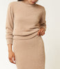 Warm & Fuzzy Set with Crewneck Sweater and Skirt Taupe
