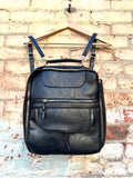 Cascade Vegan Leather Backpack in Black