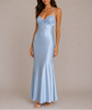 Sky Blue Sweetheart Lace and Satin Dress
