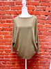 24/7 Classic Dolman Long Sleeve Top In Olive