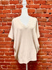 24/7 Softest V Neck Dolman Short Sleeve Tee In Taupe