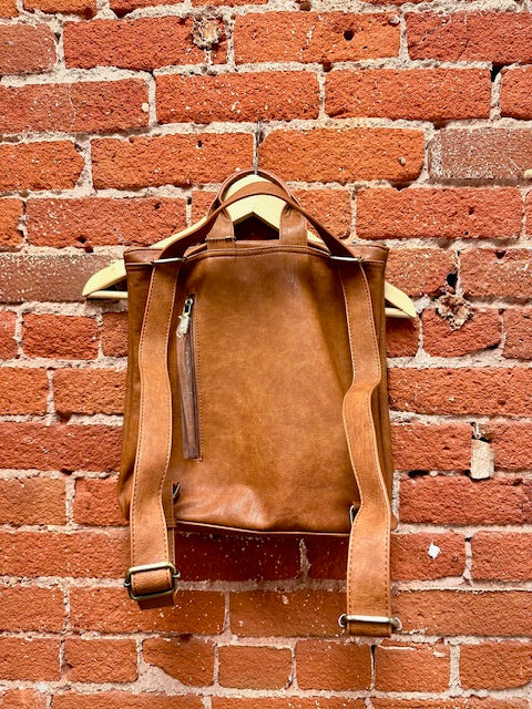 Journee Multi Function Vegan Leather Backpack