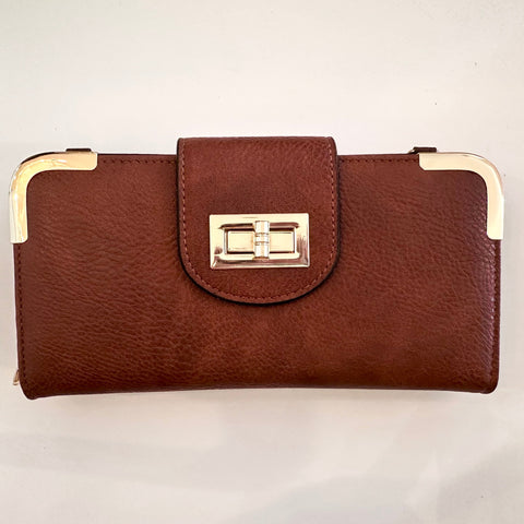 Embroidered Wood Frame Clutch