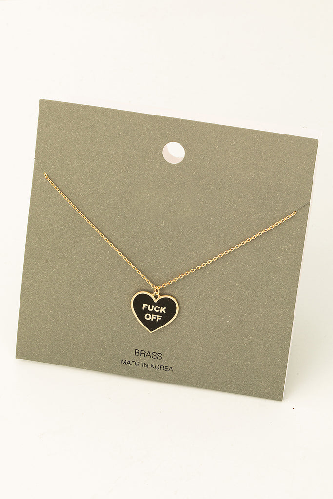 Fuck Off Heart Necklace (Assorted)