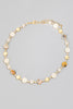 Jaded Multicolor Stone Choker Necklace in Gold