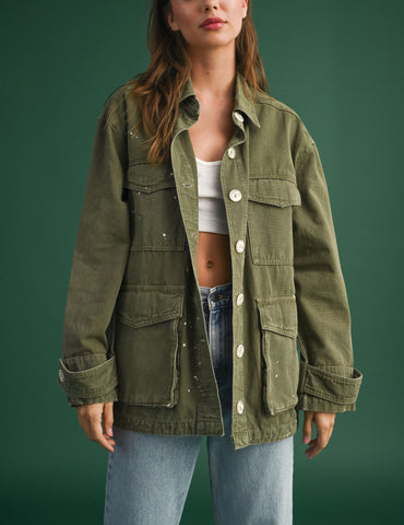 Prairie Thoughts Embroidered Jacket in Olive