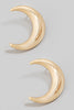 Crescent Moon Statement Stud Earrings (Gold/Silver)