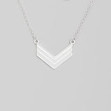Chevron Charm Silver Necklace
