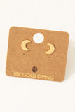18K Gold Dipped Dainty Moon Stud Earrings