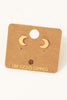 18K Gold Dipped Dainty Moon Stud Earrings