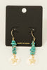 Starfish and Stone Dangle Turquoise Earrings in Gold