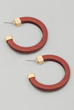 Bohemian Wood Hoop With Gold Accent In Wine