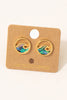 18K Gold Dipped Abalone Wave Stud Earring