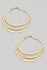 Hammered Hoops with Crescent Insert in Gold
