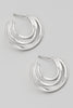 Curved Wave Stud Earrings (Gold/Silver)