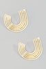 Rainbow C-Shaped Stud Earrings (Gold/Silver)