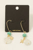 Clam Shell and Starfish Dangle Gold Earrings