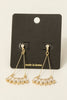 Fan Shape Rectangle Stone Drop Earrings