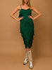 Salsa Girl All Over Fringe Midi Dress in Hunter Green