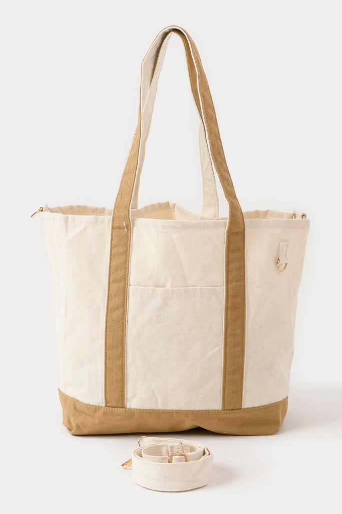 Canvas Contrast Tote Bag